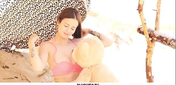  Diana Haddie outdors sex scene with teddy bear